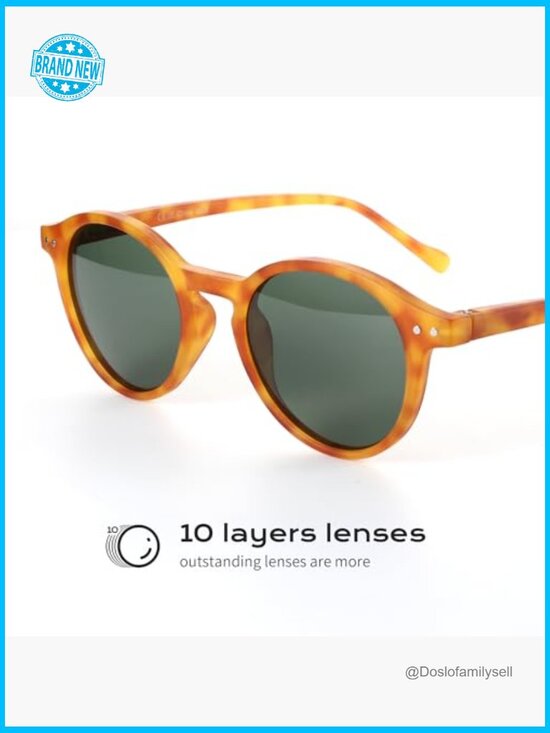 Polarized Round Retro Sunglasses Classic Style Universal Fit UV Protection main image 5